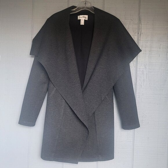 Joseph Ribkoff Gray Open Front Shawl Collar Relaxed Fit Jacket Coat. Size 8 - Picture 1 of 6